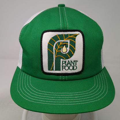 Green Trucker Hat OS Mesh Back Snapback Plant Food Fertilizer Patch Vintage