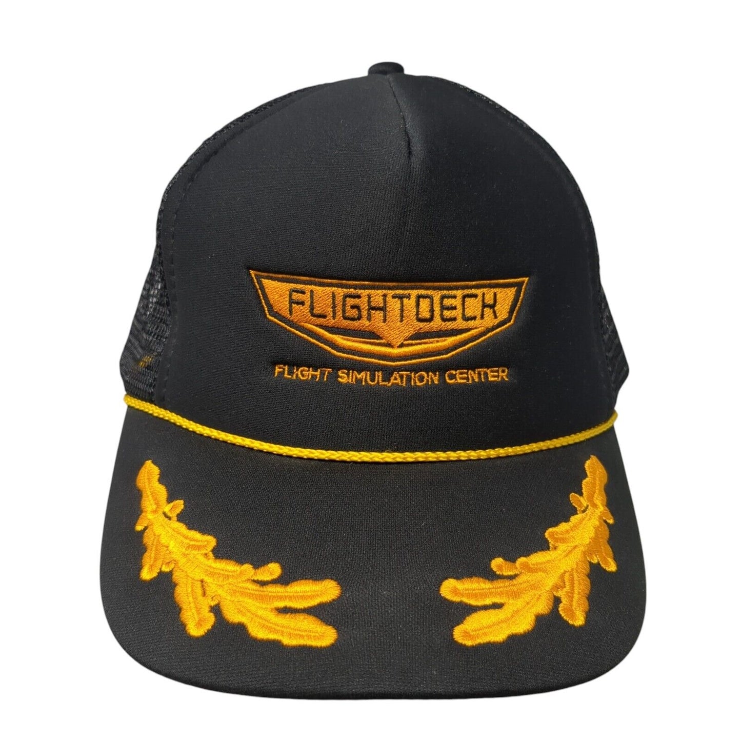 Flight Deck Flight Simulation Center Trucker Hat Black OS Mesh Back Rope Otto