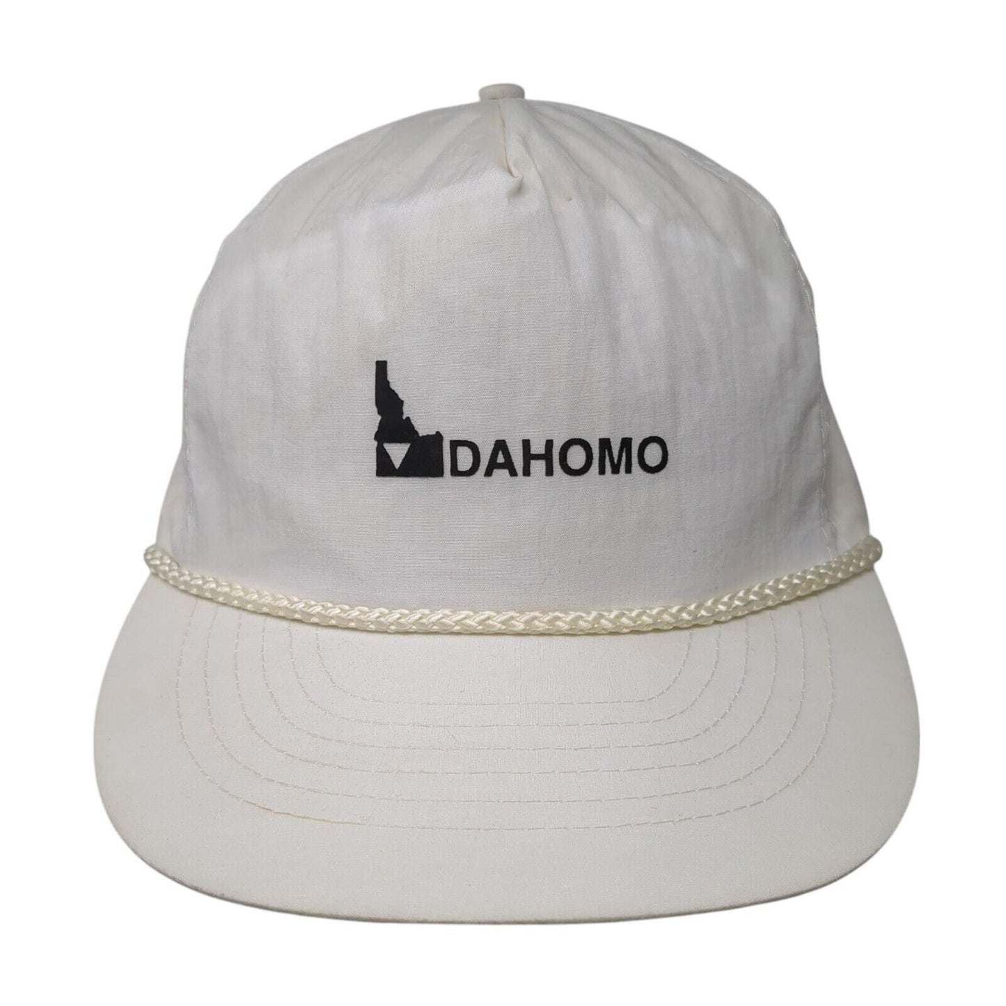 Dahomo Strapback Rope Hat White One Size Solid Adjustable Nylon Otto