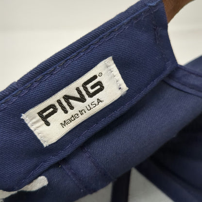 Ping Baseball Cap Blue One Size Pingman Logo Strapback Made in USA hat Vintage