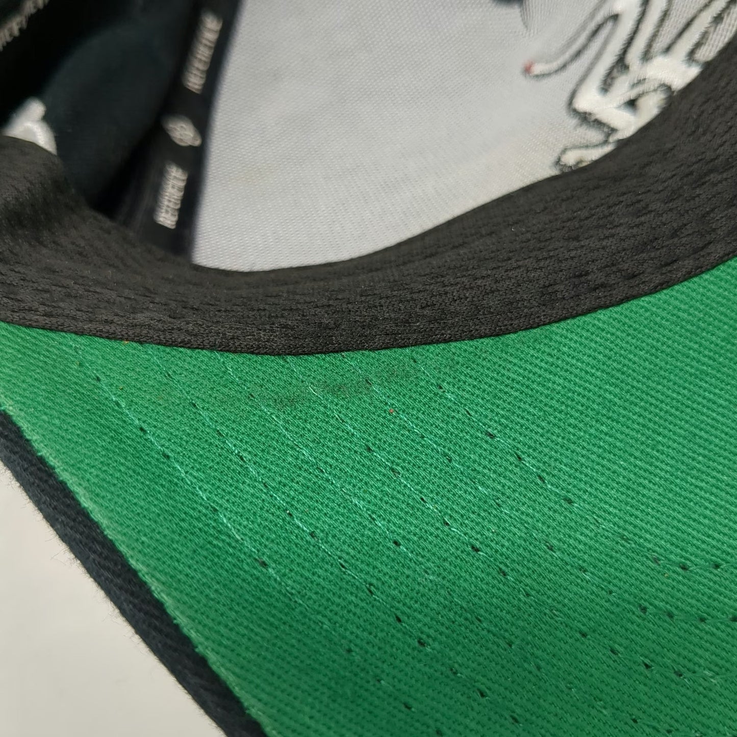 Reference 5 Panel Black One Size Hat Green Underbrim Snapback Parody Logo