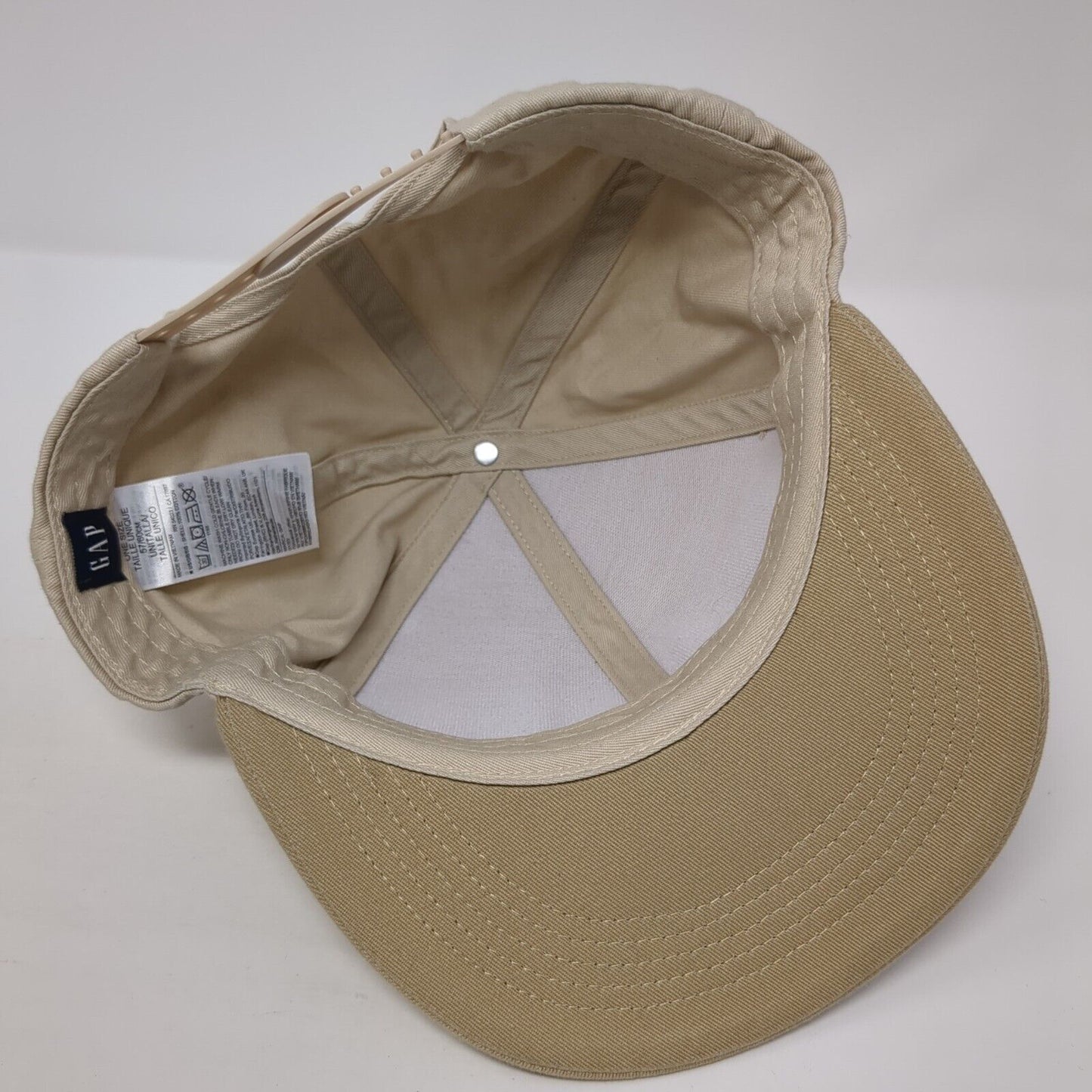 Gap Snapback Hat Tan One Size Adjustable Vented Holes 6 Panel Blank Cotton