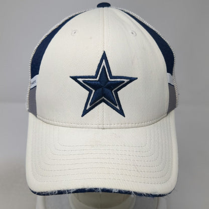 Dallas Cowboys NFL Reebok Cap White Blue XL Mesh Back Onfield Stretch Fit Logo