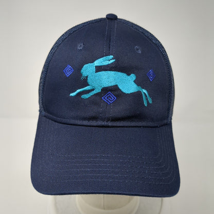 Rabbit Snapback Mesh Back Trucker Hat Blue One Size Embroidered Otto