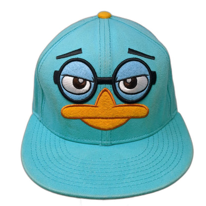 Disney Perry the Platypus Character Face Snapback Blue One Size Hat Flat Brim