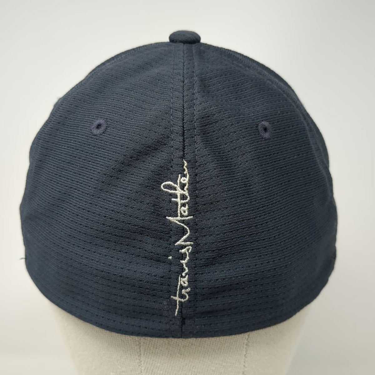 TravisMathew Baseball Cap Blue M Flexfit Embroidered Script Logo Polyester Hat