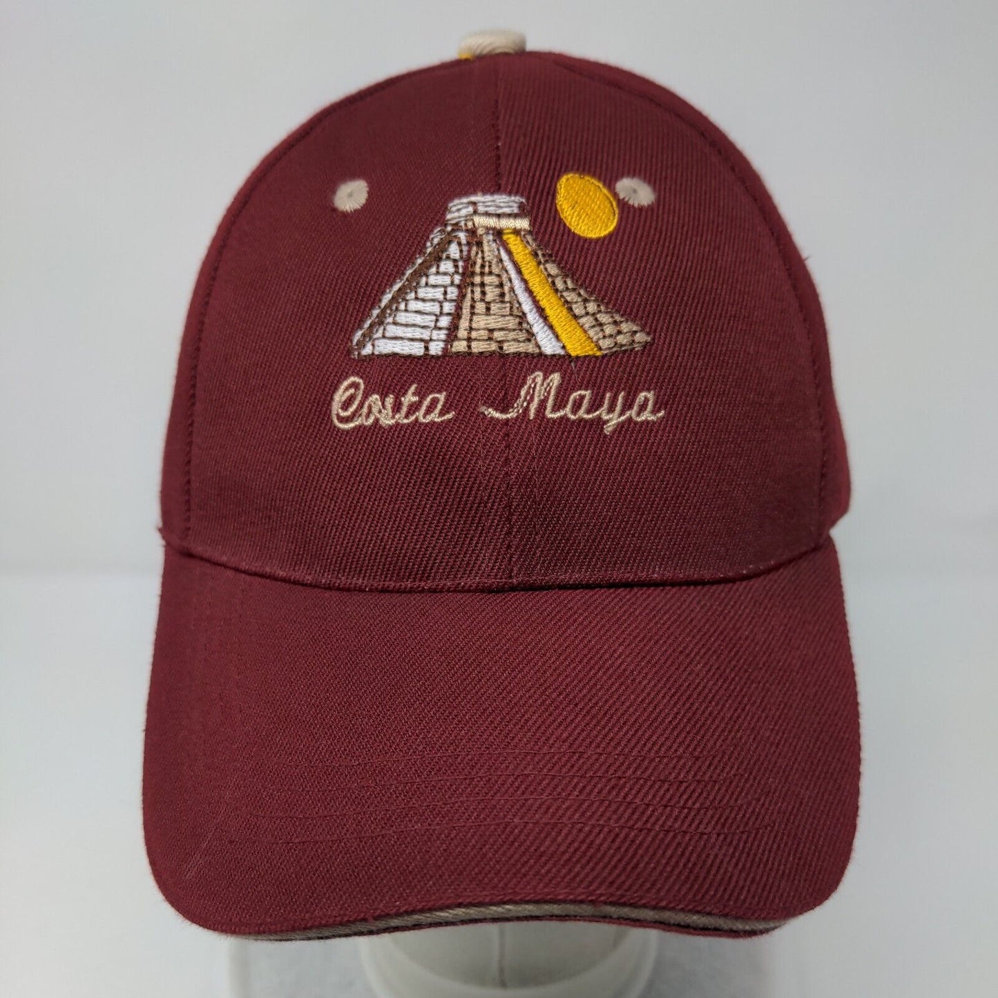 Costa Maya Strapback Hat Red OSFA Adjustable Embroidered 6 Panel