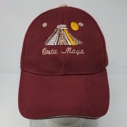 Costa Maya Strapback Hat Red OSFA Adjustable Embroidered 6 Panel