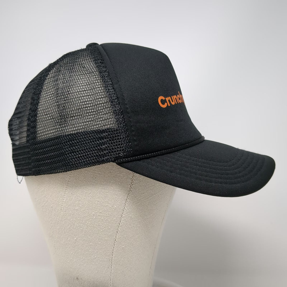 Trucker Hat Black One Size Snapback Mesh 5 Panel Rope Logo Graphic