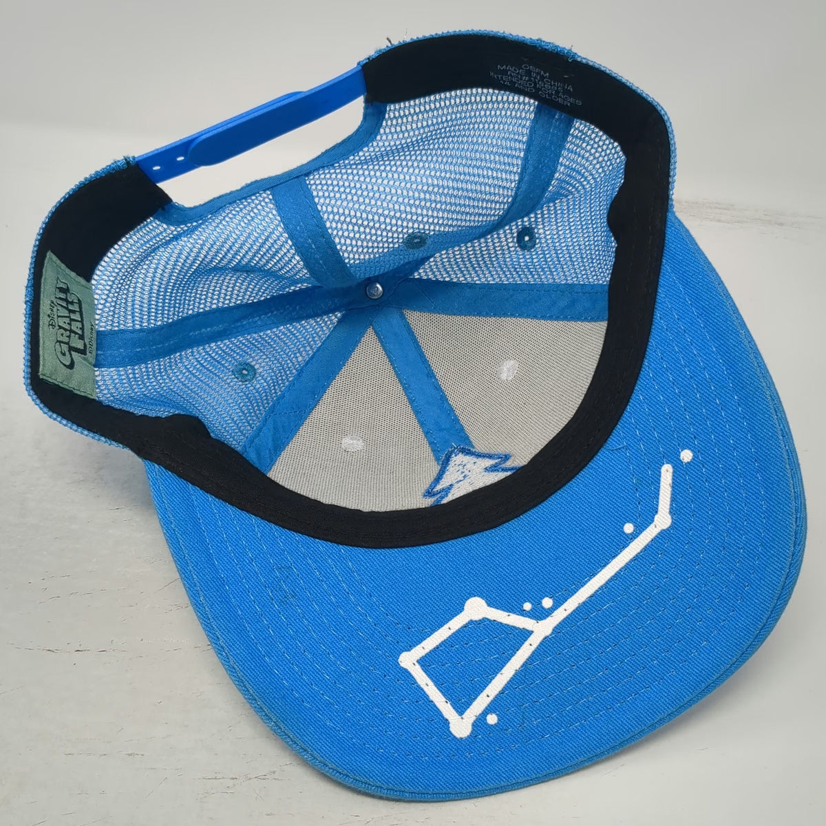 Disney Gravity Falls Trucker Hat Blue White One Size Pine Tree Big Dipper Logo