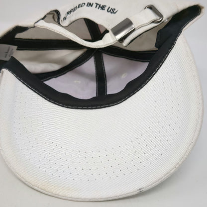 Jim Beam Baseball Cap White One Size Slideback Born Barreled USA Logo Hat