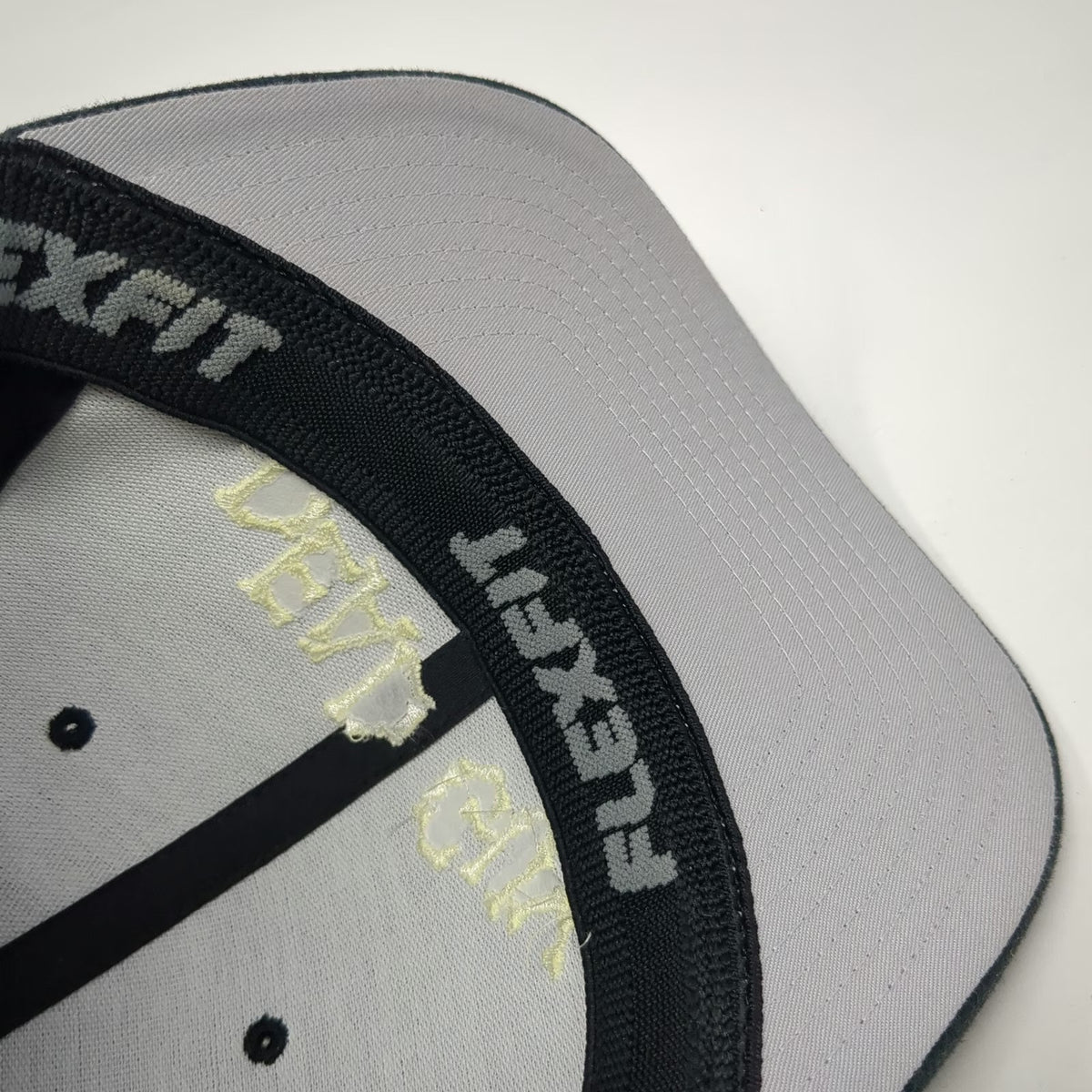 Flexfit Baseball Cap Black M Dead Guy Embroidered Bone Font Stretch Fitted Hat