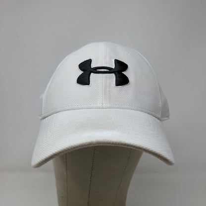 Under Armour Men's Fitted Hat White Size L/XL Embroidered Logo Spell Out