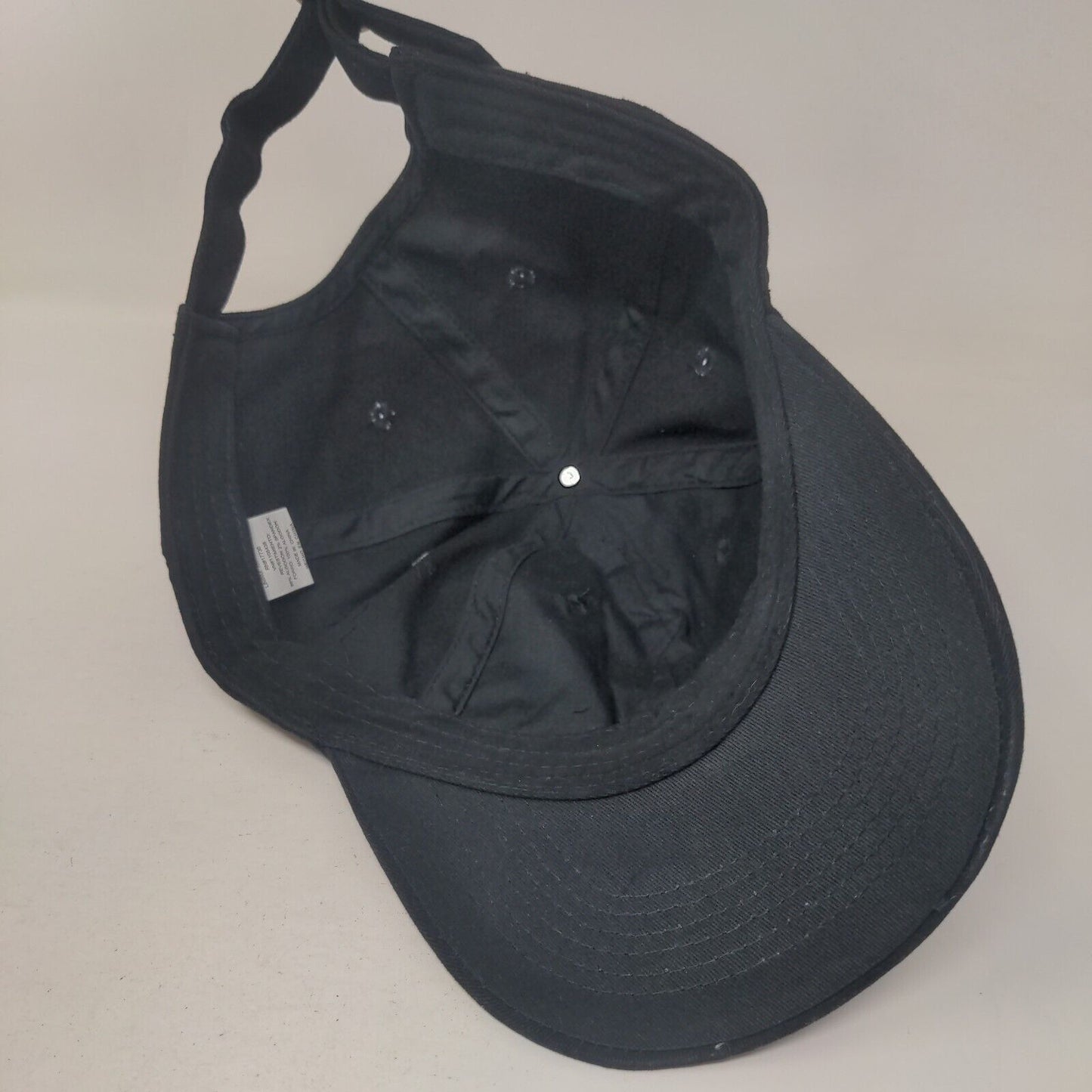 Unbranded Slideback Hat Black One Size Adjustable Vented Holes 6 Panel Blank