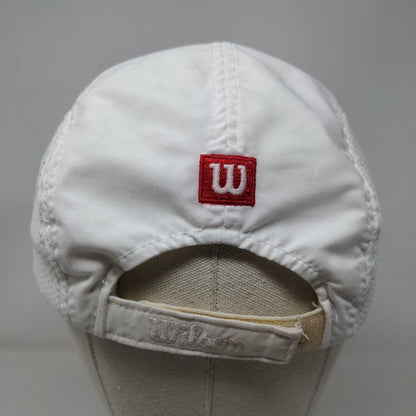 Wilson Strapback Hat White OSFA Embroidered Logo Mesh Trim Adjustable