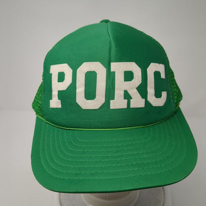 Porc Snapback Mesh Back Rope Trucker Hat Green One Size Adjustable
