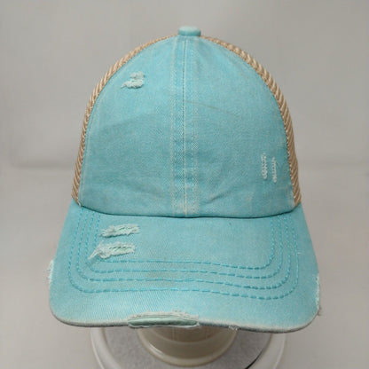 C.C Exclusives Strapback Mesh Back Trucker Hat Multi One Size Ponytail