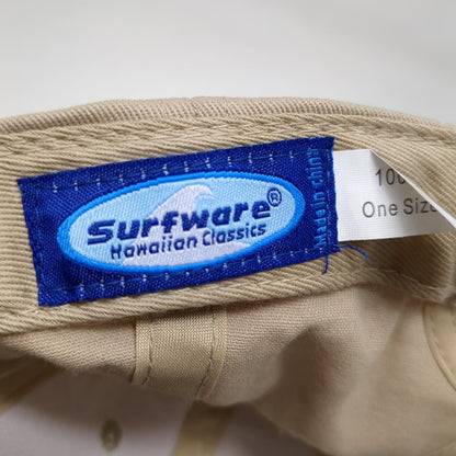 Hang Loose Hawaii Strapback Hat Tan OSFA Adjustable Embroidered 6 Panel Cotton