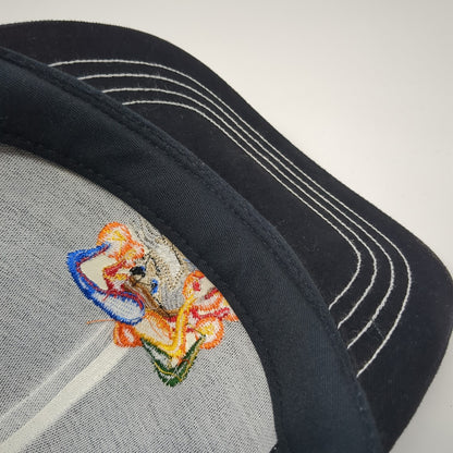 Vintage Pascal Picotte Snapback Hat Embroidered Joker Jester Logo #21 Black