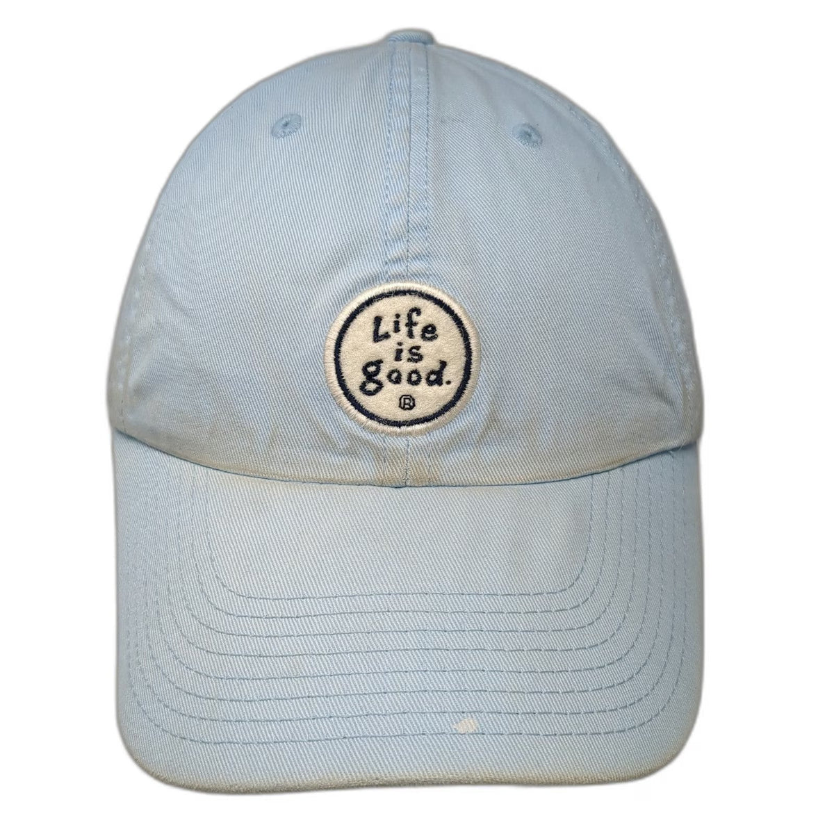 Life is Good Baseball Cap Blue One Size Adjustable Cotton Patch Logo Relaxed Hat