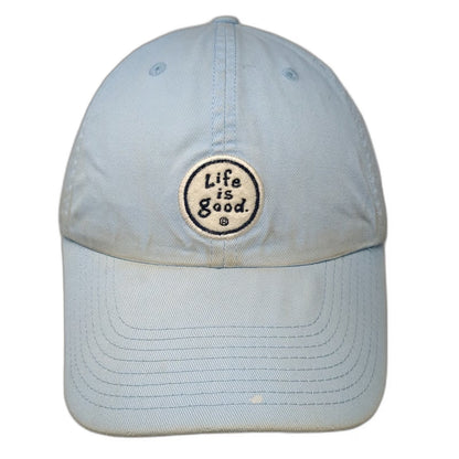 Life is Good Baseball Cap Blue One Size Adjustable Cotton Patch Logo Relaxed Hat