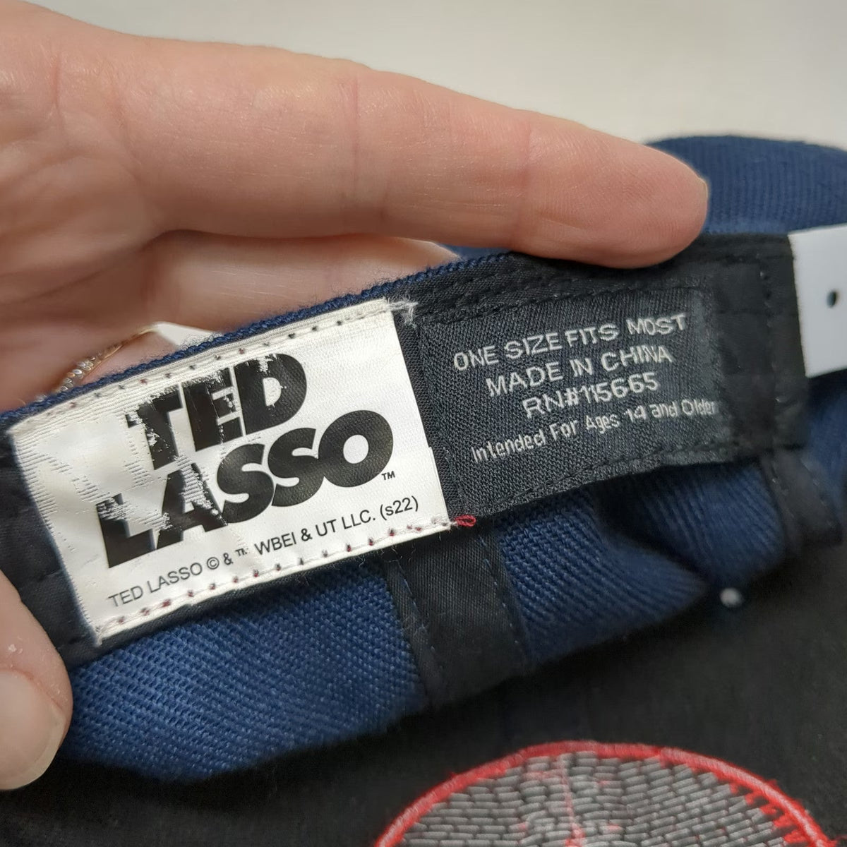Ted Lasso Snapback Hat Blue Red One Size Believe Patch Yellow Underbrim Show