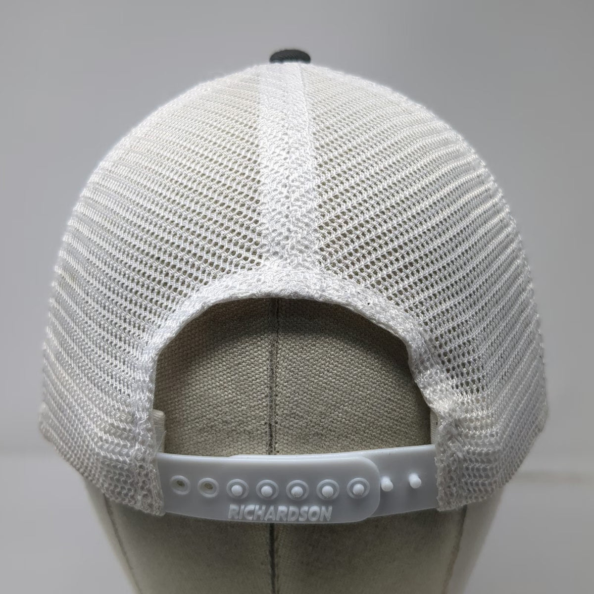 Richardson Trucker Hat Gray White L Mesh ZEISS Logo Snapback Contrast Stitching