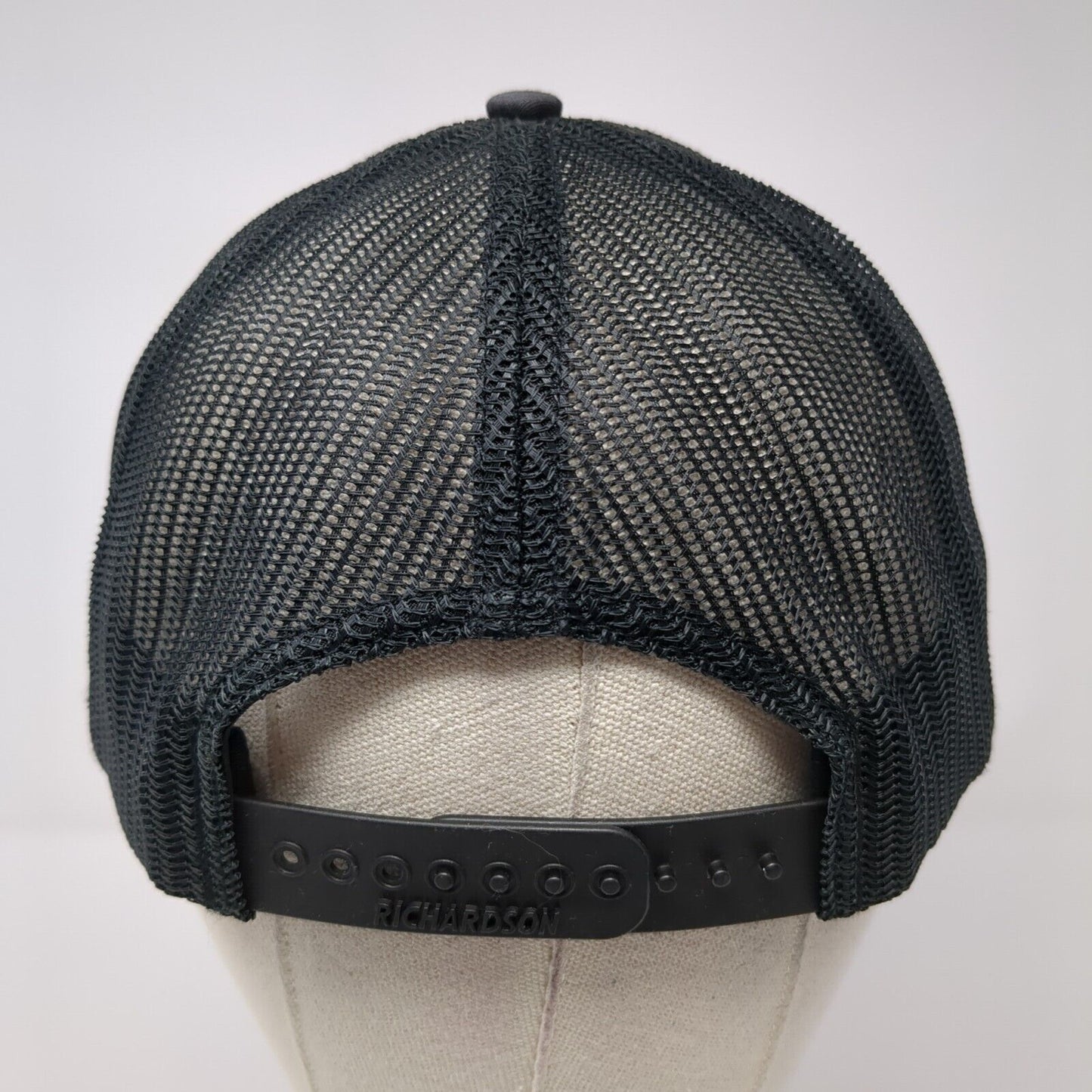 RYOBI Snapback Trucker Hat Black OS Adjustable Patch Mesh Back Richardson