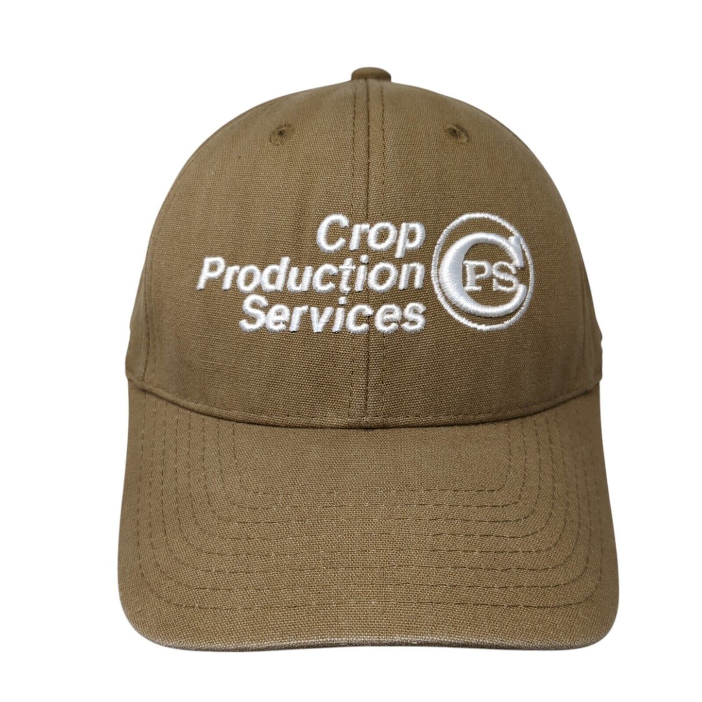 Crop Production Services Strapback Hat Brown One Size Embroidered