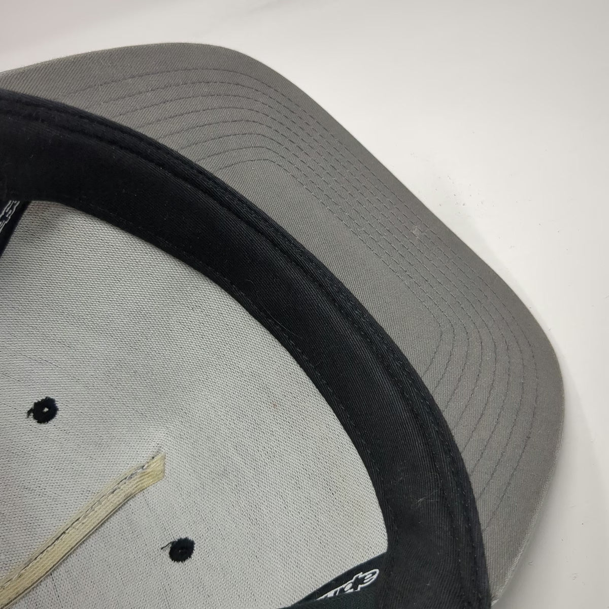 Alpinestars Snapback Hat Black One Size Logo Gray Trim 100% Cotton Adjustable