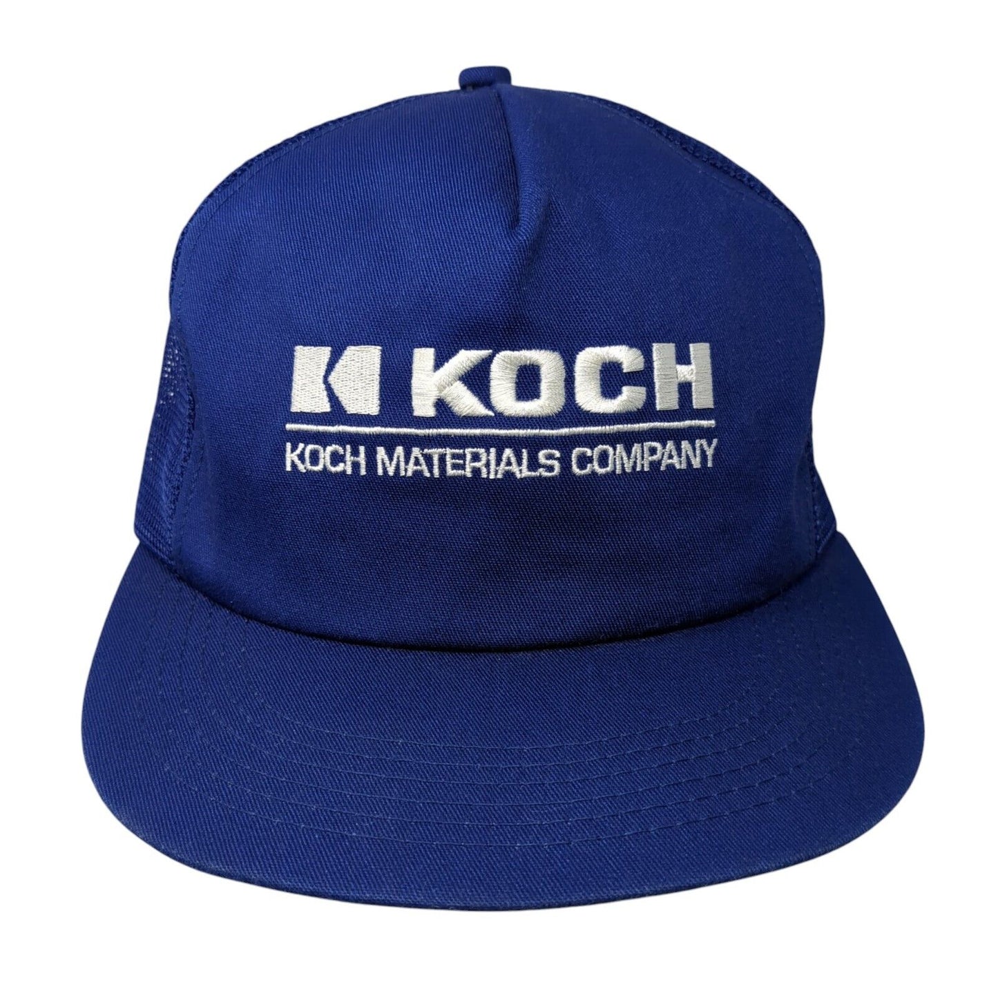 Koch Materials Company Snapback Trucker Hat Blue OSFA Solid Mesh Back