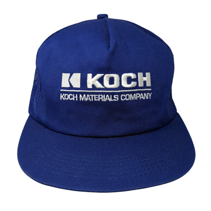 Koch Materials Company Snapback Trucker Hat Blue OSFA Solid Mesh Back