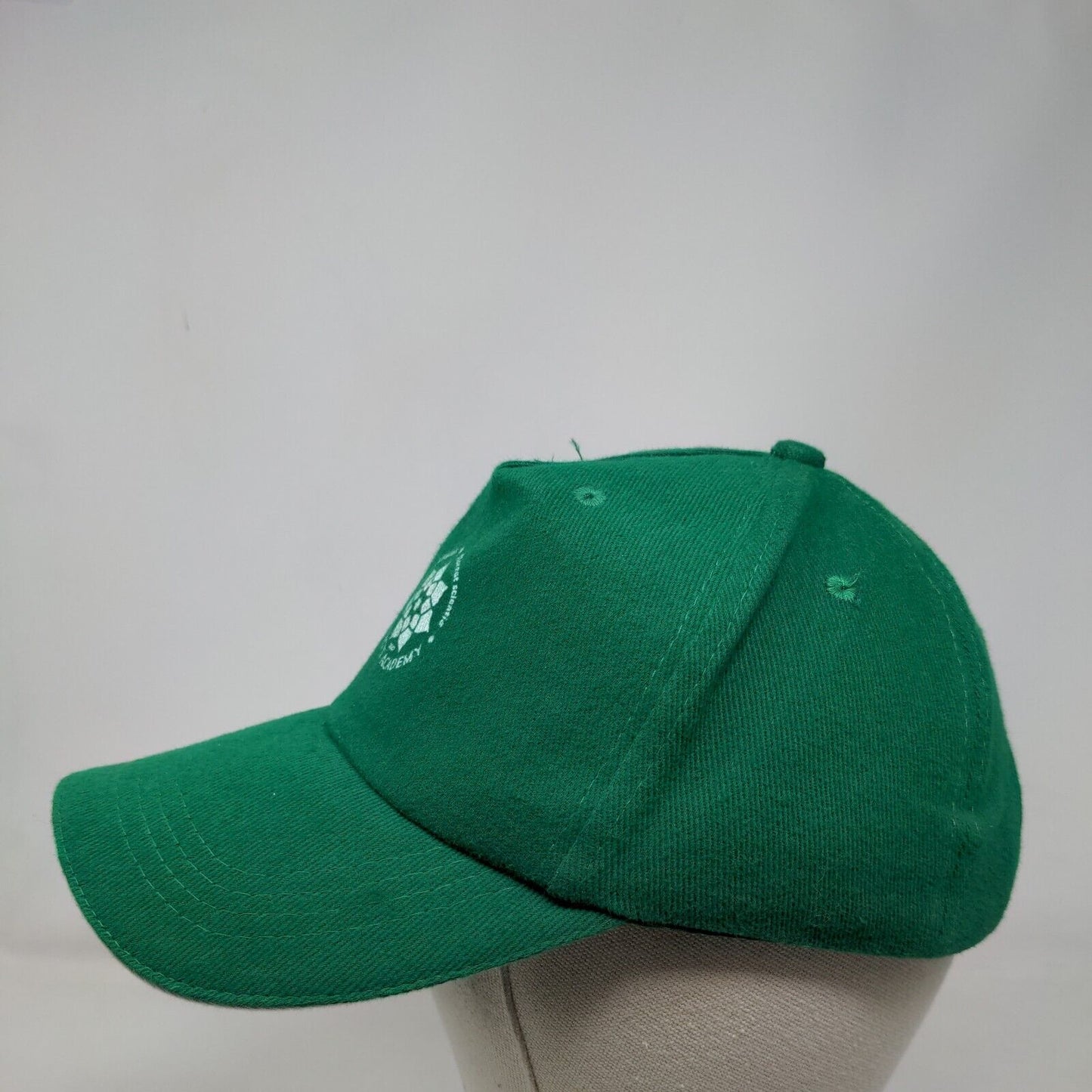 King's Academy Strapback Hat Green 58cm Adjustable Solid Vent Holes
