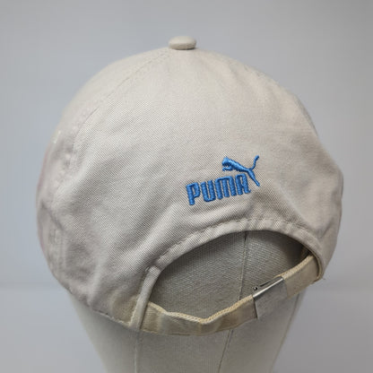 Puma Blue Logo Slideback Hat Beige One Size Adjustable Embroidered