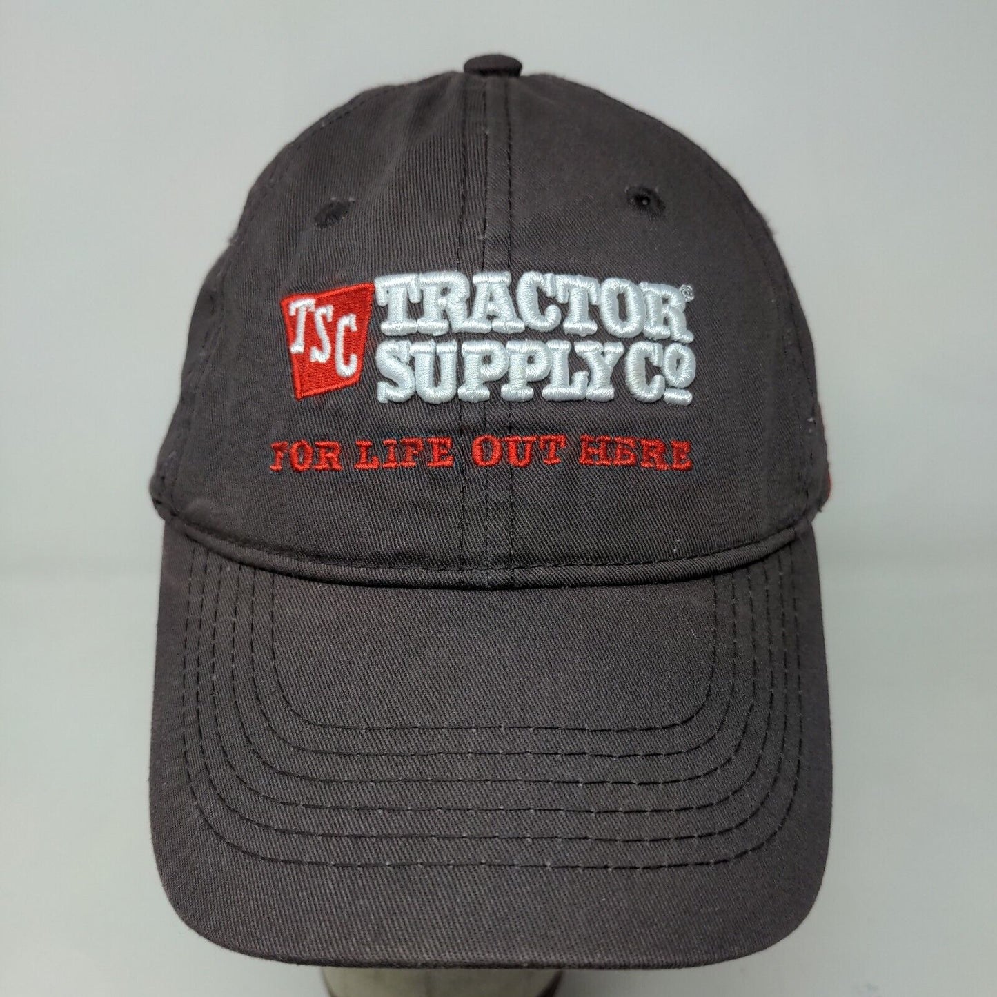 Tractor Supply Co Men's Slideback Hat Gray Adjustable Embroidered Logo Cotton