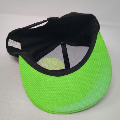 Six Flags Baseball Cap Black Green One Size Sugar Skull Day of the Dead Hat