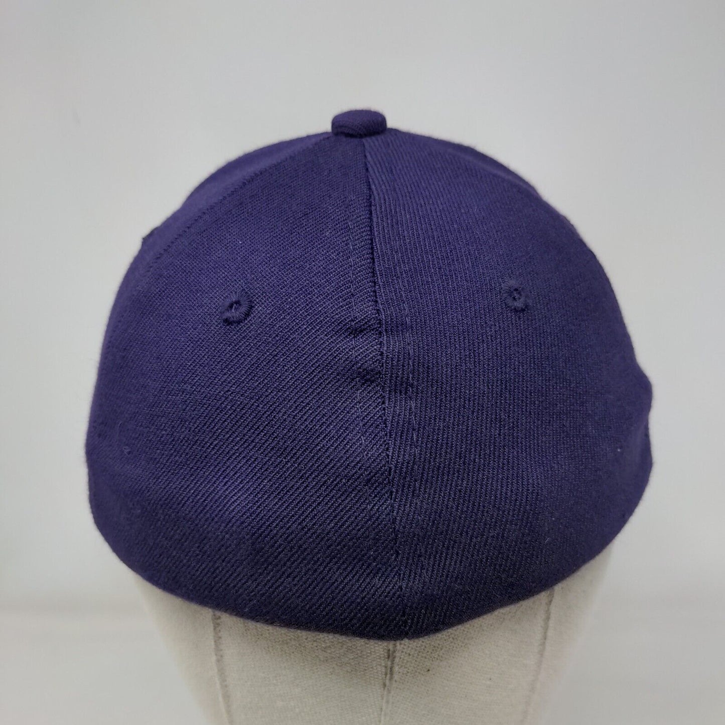 VKM Fitted Hat Purple S/M Tri-Flex 3 Solid 6 Panel Vent Holes Blank