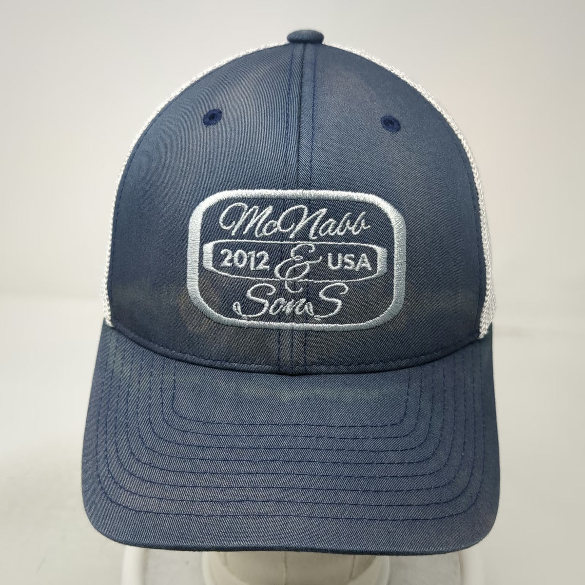 Yupoong Baseball Cap Blue One Size Custom Knives Mesh Back Fitted McNabb Hat