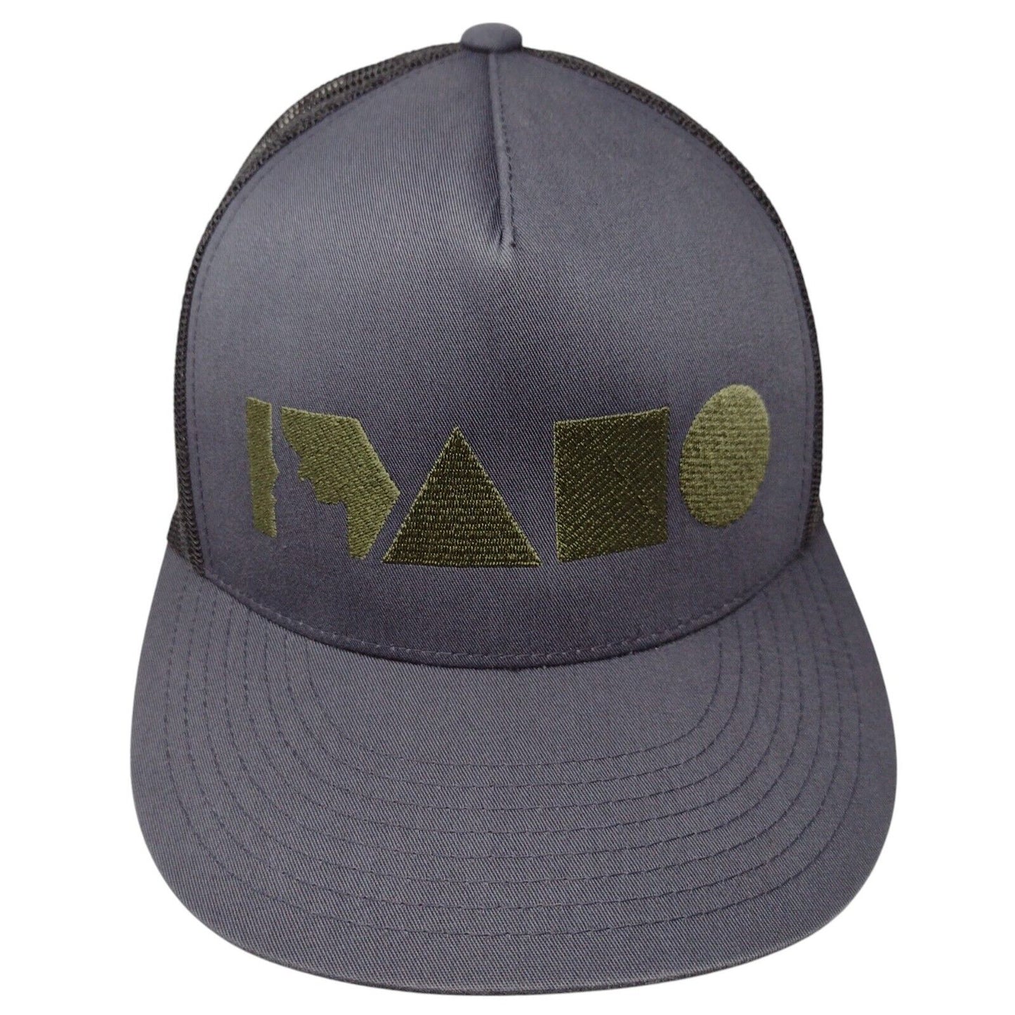 Idaho Snapback Trucker Hat Gray OSFA Adjustable Mesh Back 6 Panel Sport-Tek
