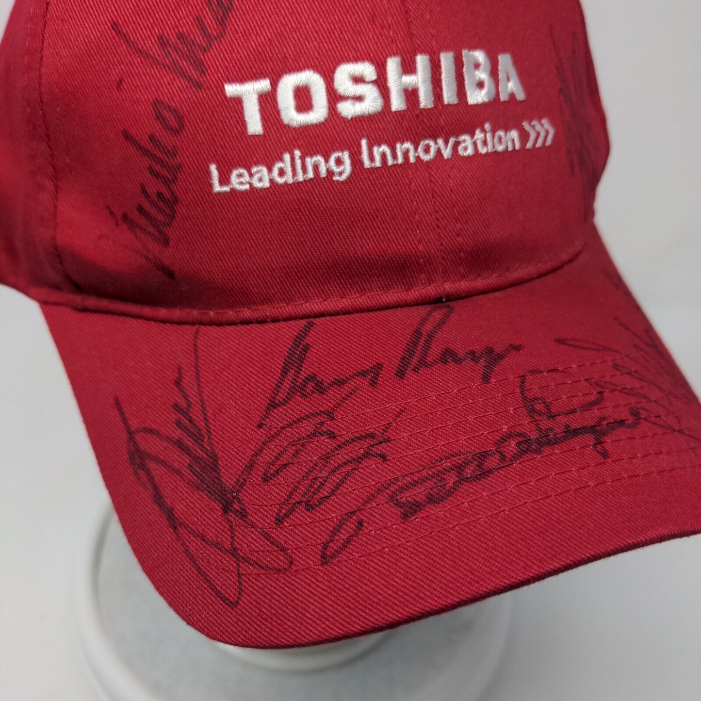 Toshiba Leading Innovation Hat Red OSFA Signed Port & Company 6 Panel