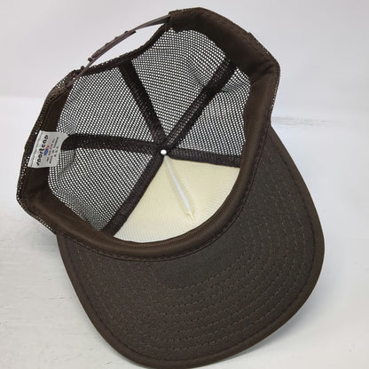 Sportcap Trucker Hat Brown One Size Mesh Back White Asphalt Paving Road Print