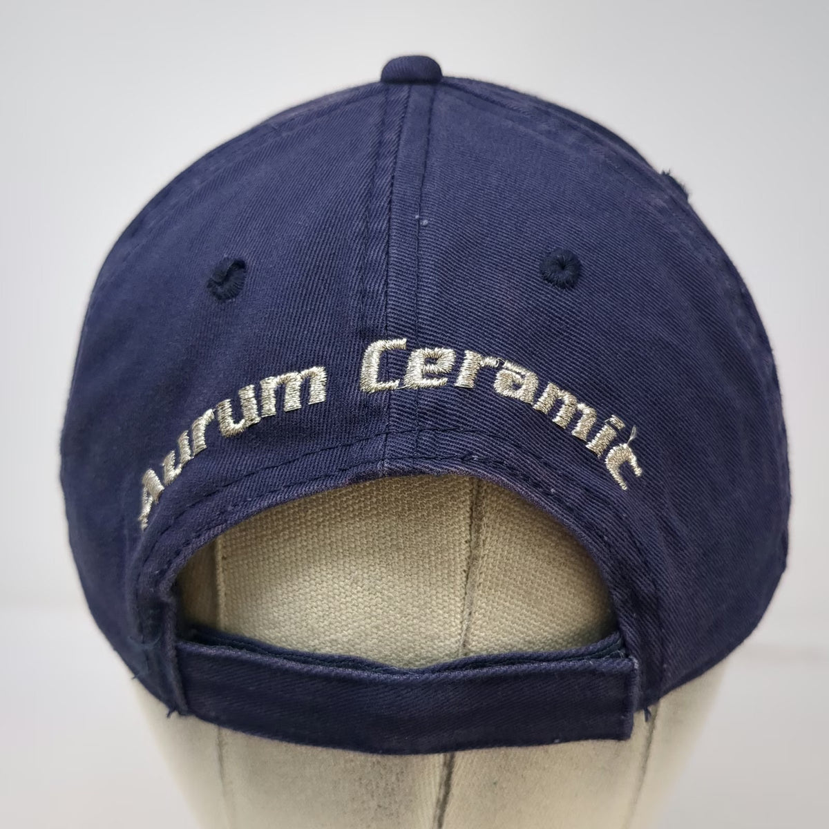 Blue Baseball Cap One Size Golfer Aurum Ceramic Strapback Silver Embroidery Hat