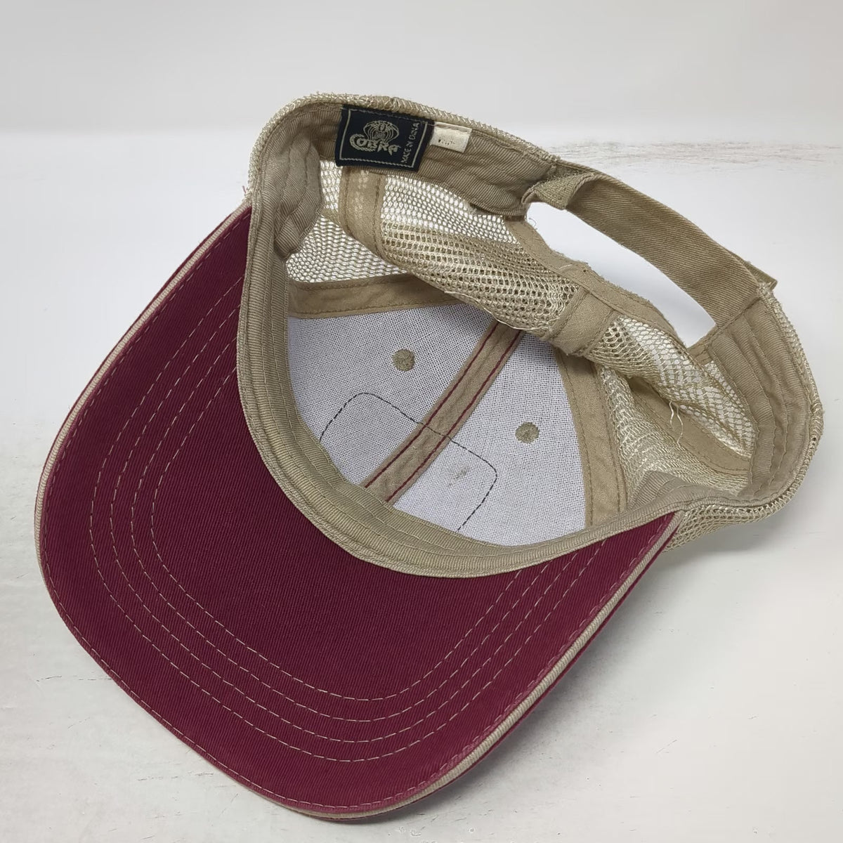 Cobra Baseball Cap Red Beige One Size Mesh Back Mountain River Outfitters Hat