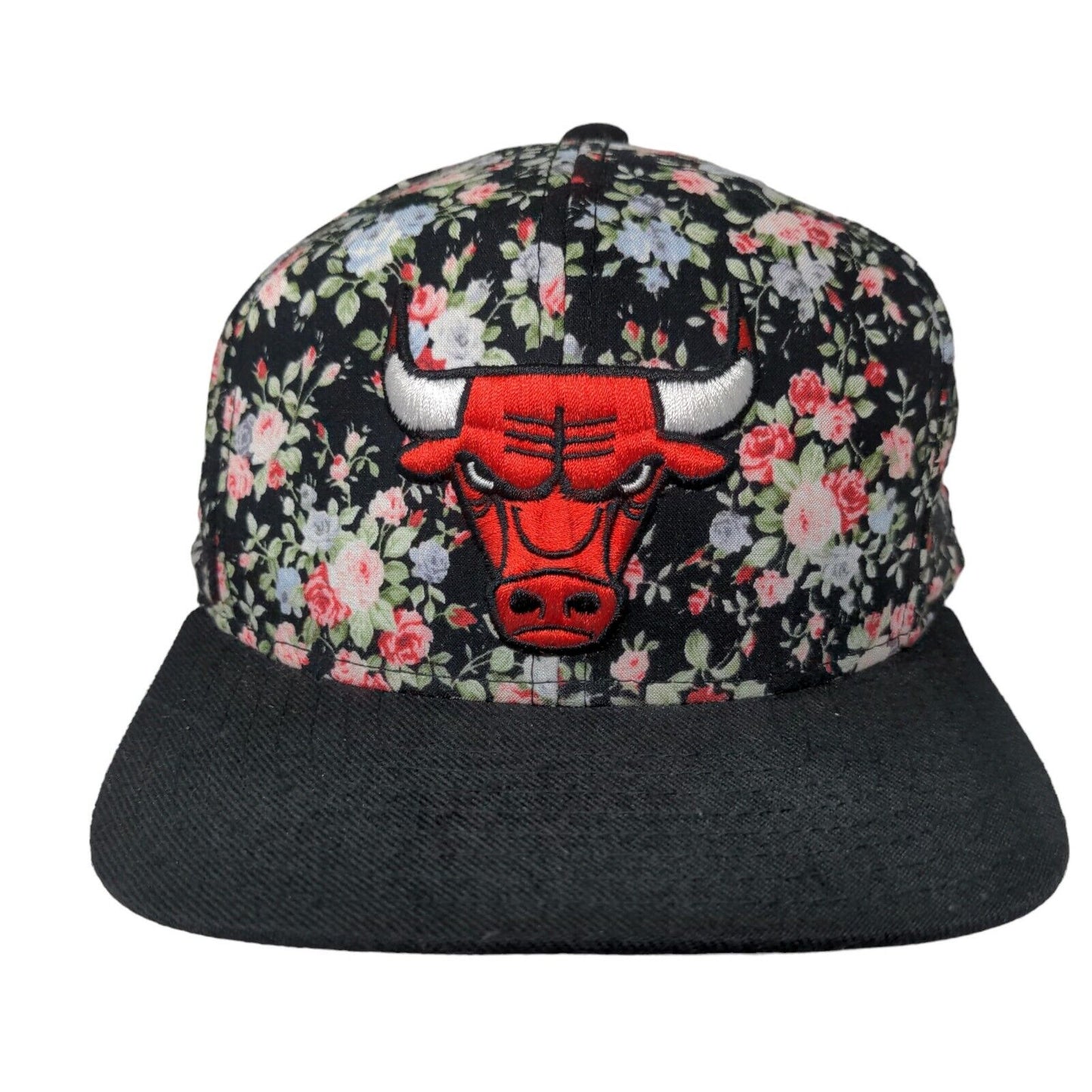 Adidas Women's Snapback Flat Bill Hat Multicolor OSFA Chicago Bulls Floral Logo