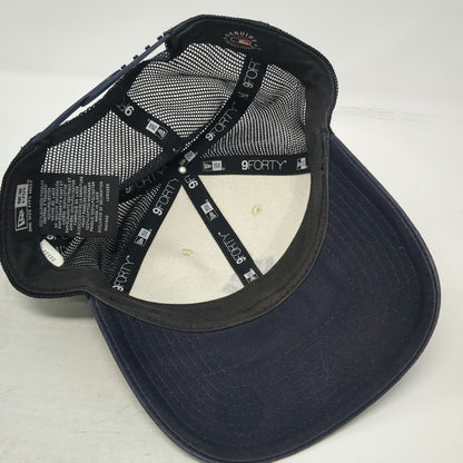New Era MLB New York Yankees Blue Trucker Hat One Size Mesh Snapback Curve Brim