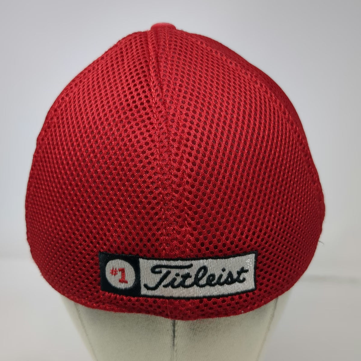 New Era Baseball Cap Red L Mesh Back Titleist FootJoy Pro V1 Stretch Fit Hat