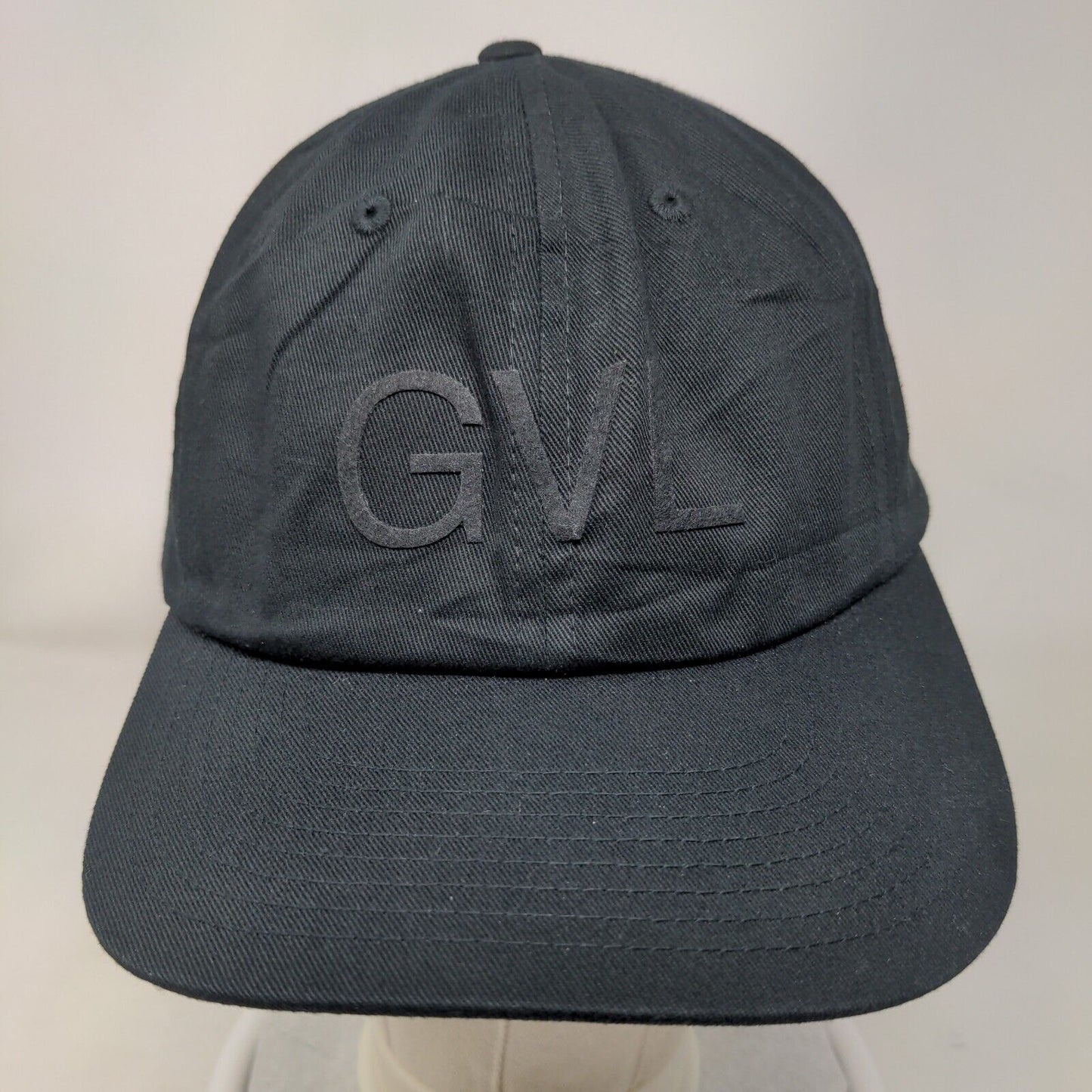 GVL Slideback Hat Black One Size Embroidered Logo Adjustable Richardson