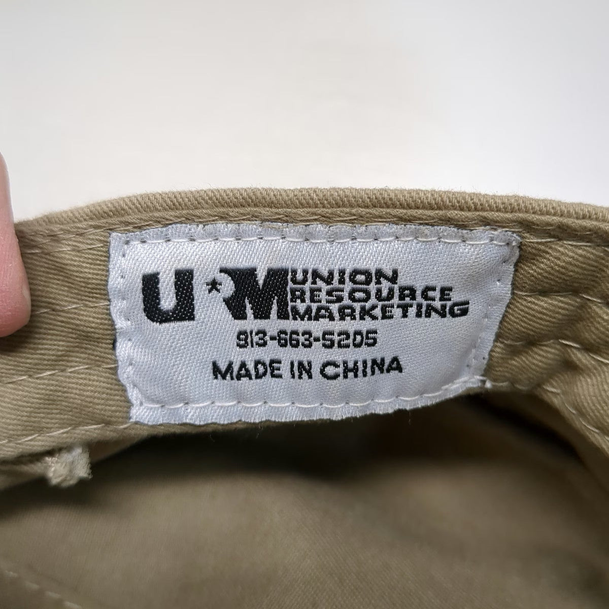 Union Resource Marketing Army Cap Beige One Size Hat 3m Logo Strapback Cotton