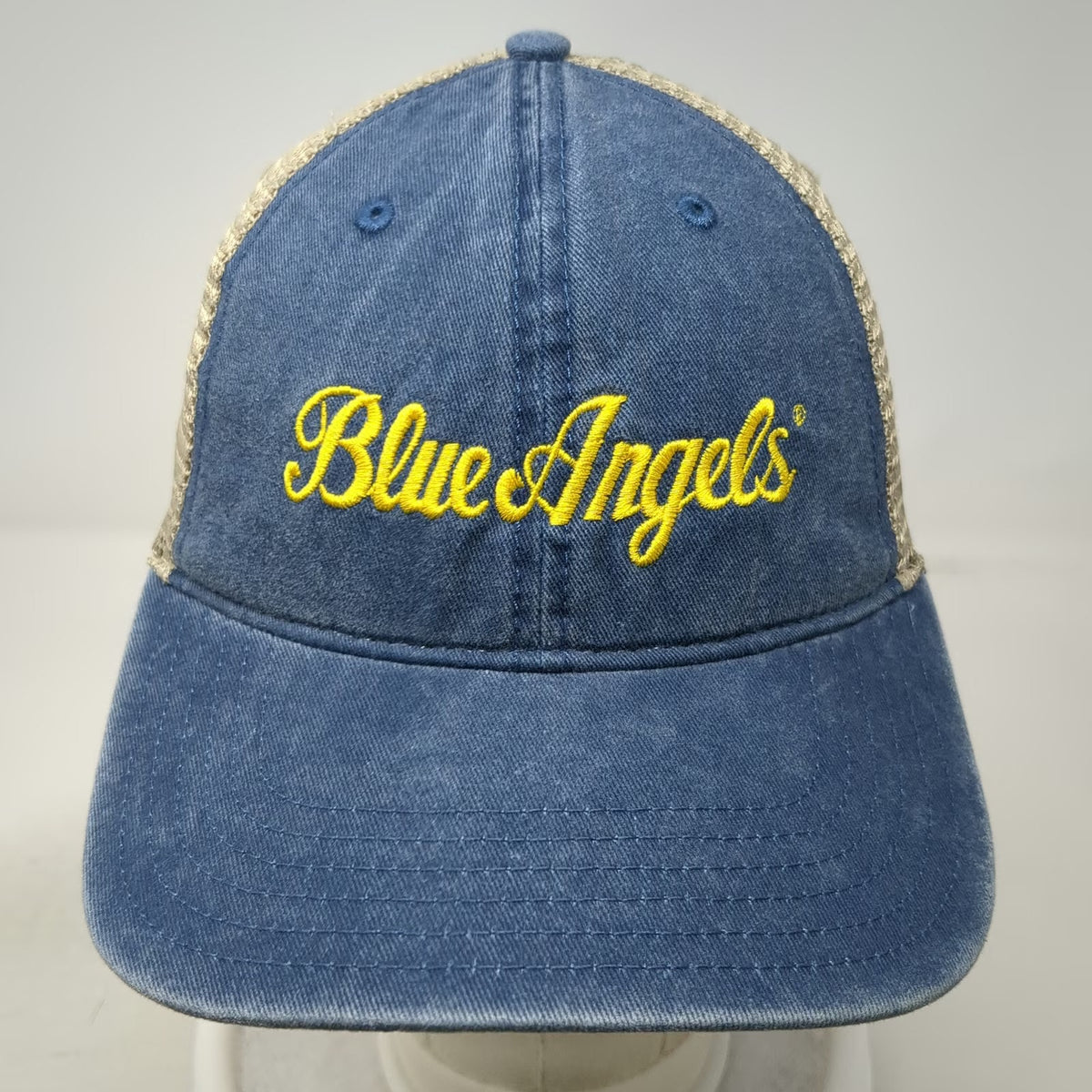 Otto Trucker Hat Blue Beige One Size Blue Angels Embroidery Snapback Mesh Navy