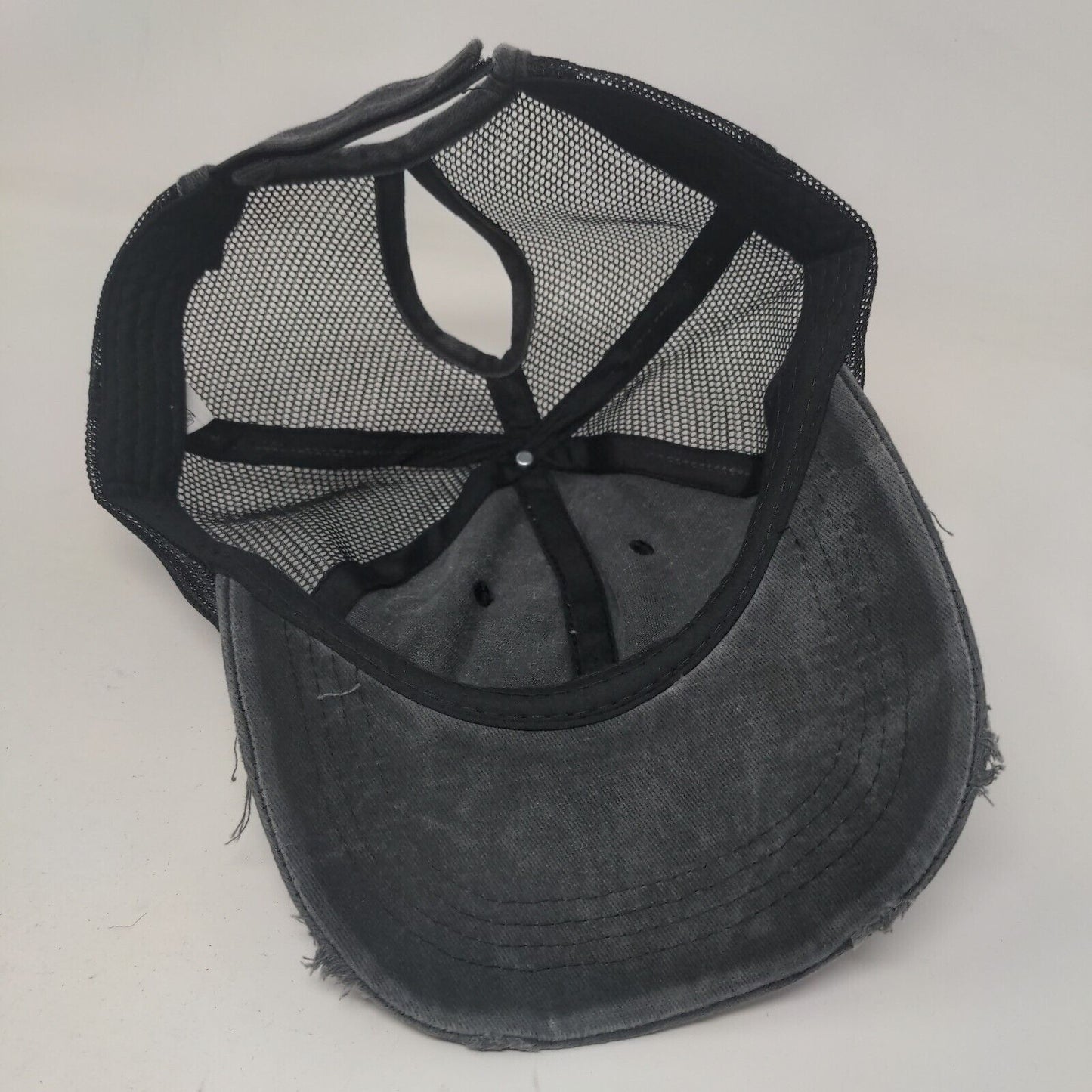 Unbranded Strapback Mesh Back Trucker Hat Gray One Size Adjustable Blank